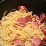 Rice Cooker Recipe: Pasta with Garlic Sauce and Kielbasa
