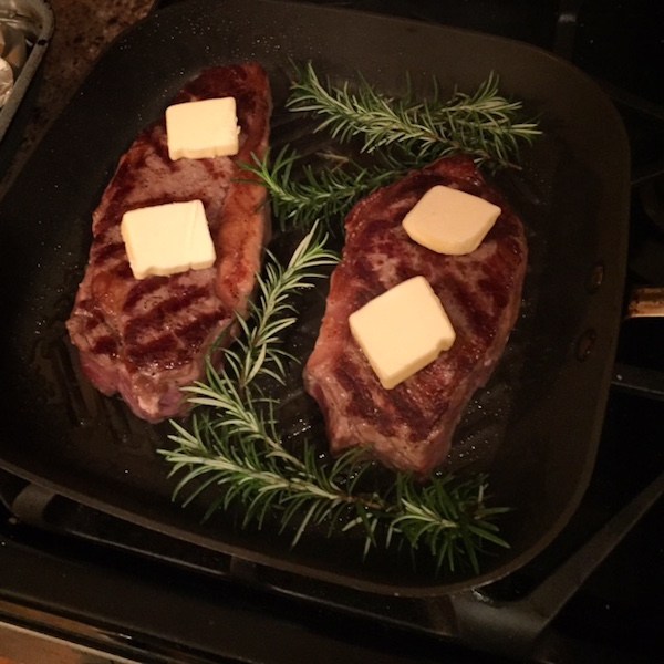 pan fried kobe beef steaks
